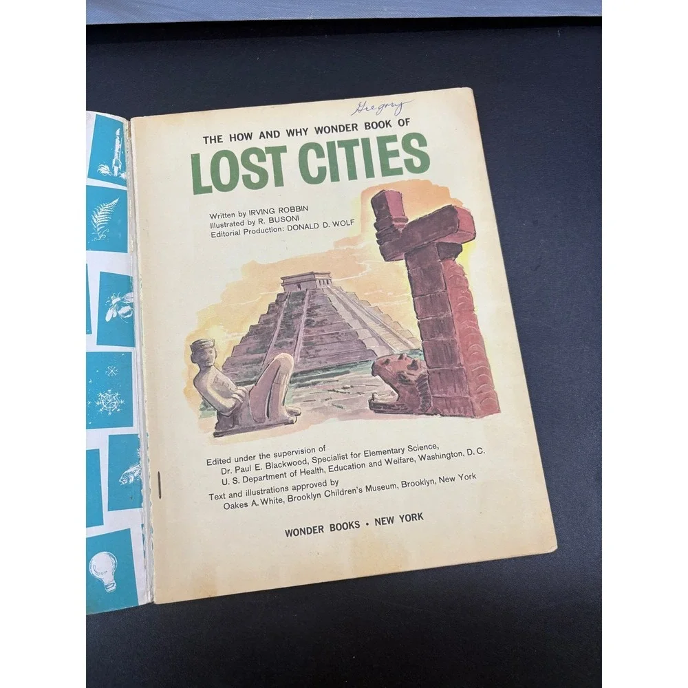 Vintage 1962 How and Why Wonder Book of Lost Cities Softcover Irving Robbin 5029